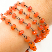 Carnelian Oxidized Stone Wire Chain.